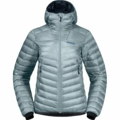 Budget ⌛ Bergans Senja Light Hooded Down Jacket 👩 Women misty forest/orion blue 😉