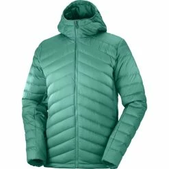 Best reviews of β Salomon Sntial XWarm Down Hoodie Men pacific π―